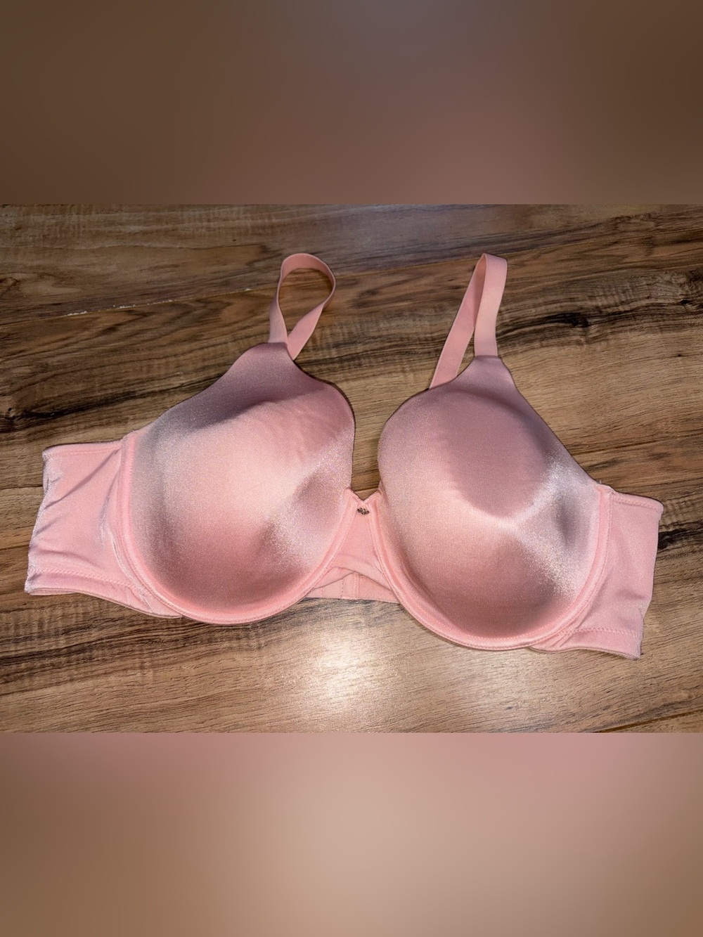 Breezies Lined Full Coverage Back Smoothing Pink Satin Underwire Bra A210641 42C